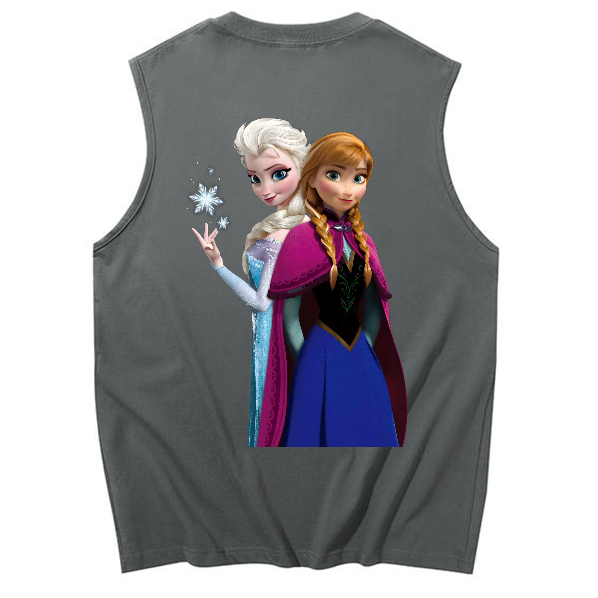 （画像用） アナと雪の女王 アンナ エルサ Frozen Anna Elsa コットン100％タンクトップ（背面プリント）